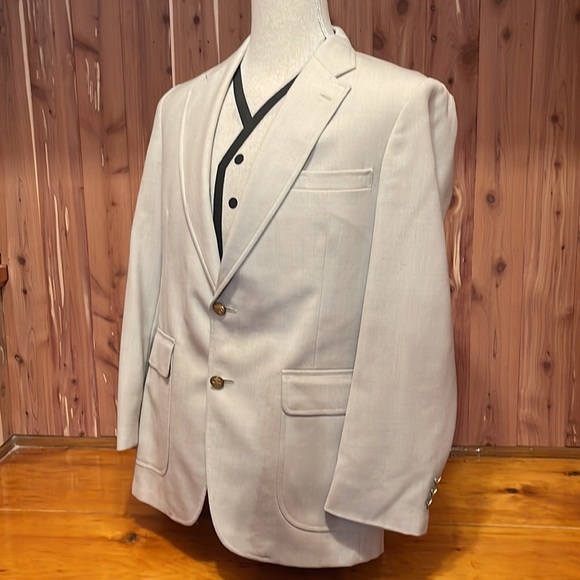Stafford Cream 2 Button Blazer 42R - Picture 3 of 12